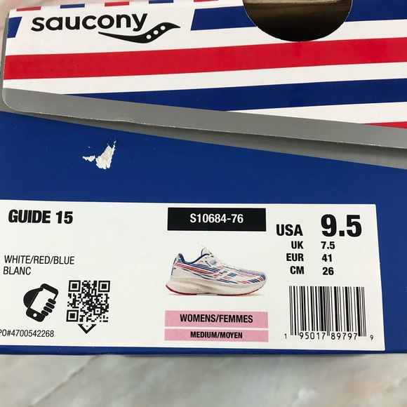 NEW Saucony Guide 15 Running Shoe Women’s in White/Red/Blue - Picture 10 of 10